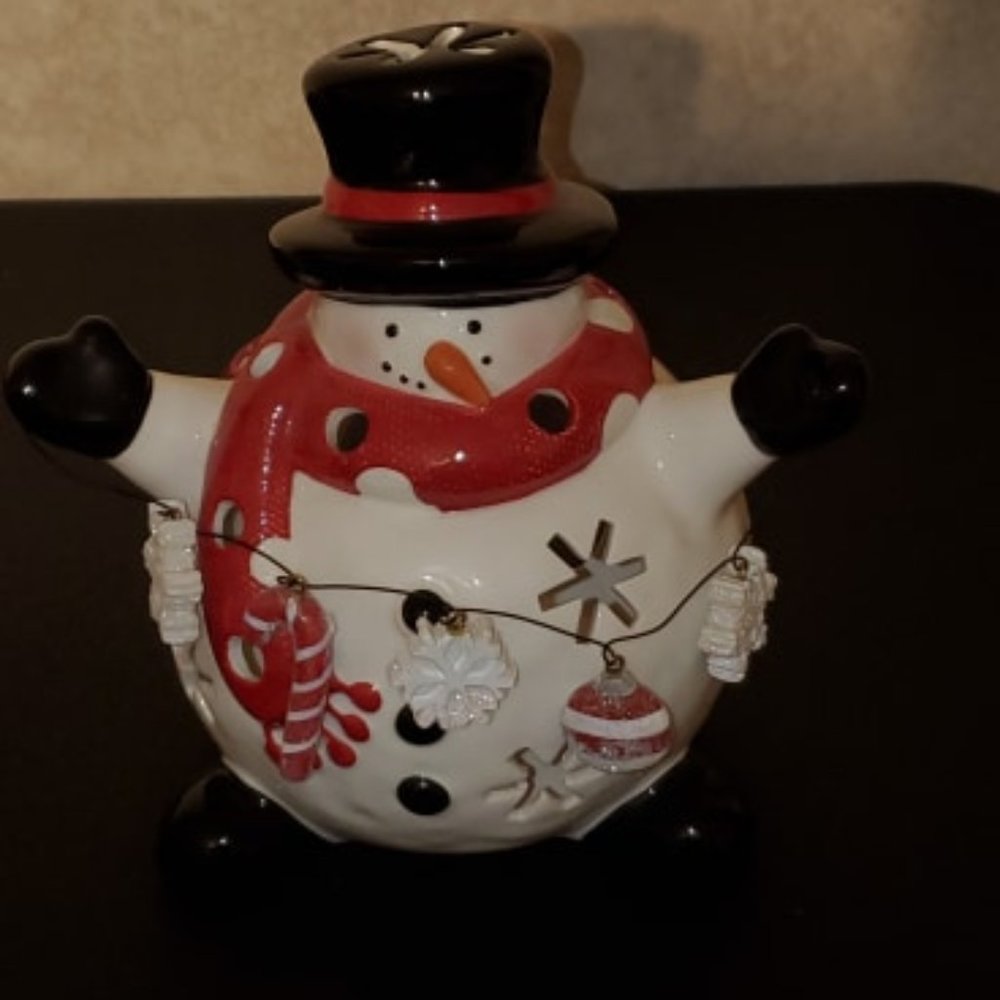 Ceramic Snowman Tealight holder